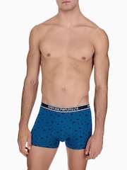 Emporio Armani Blue Core Logoband Trunks 3 Pack - Image 5 of 6