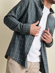 Pelēks - Charles Tyrwhitt dzintara krāsas liela izmēra rūtainais negludināmais tvīla pieguļošais krekls - Attēls 2 no 6