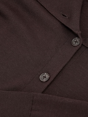 Reiss Grape Burgundy Gale Merino Wool Collared Cardigan - Image 7 of 7