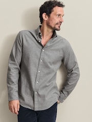 Charles Tyrwhitt Grey Brushed Flannel Classic Fit Shirt - Image 1 of 5