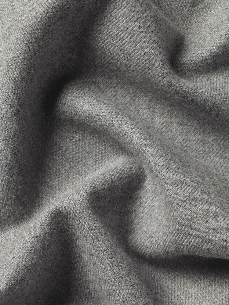 Charles Tyrwhitt Grey Brushed Flannel Classic Fit Shirt - Image 5 of 5