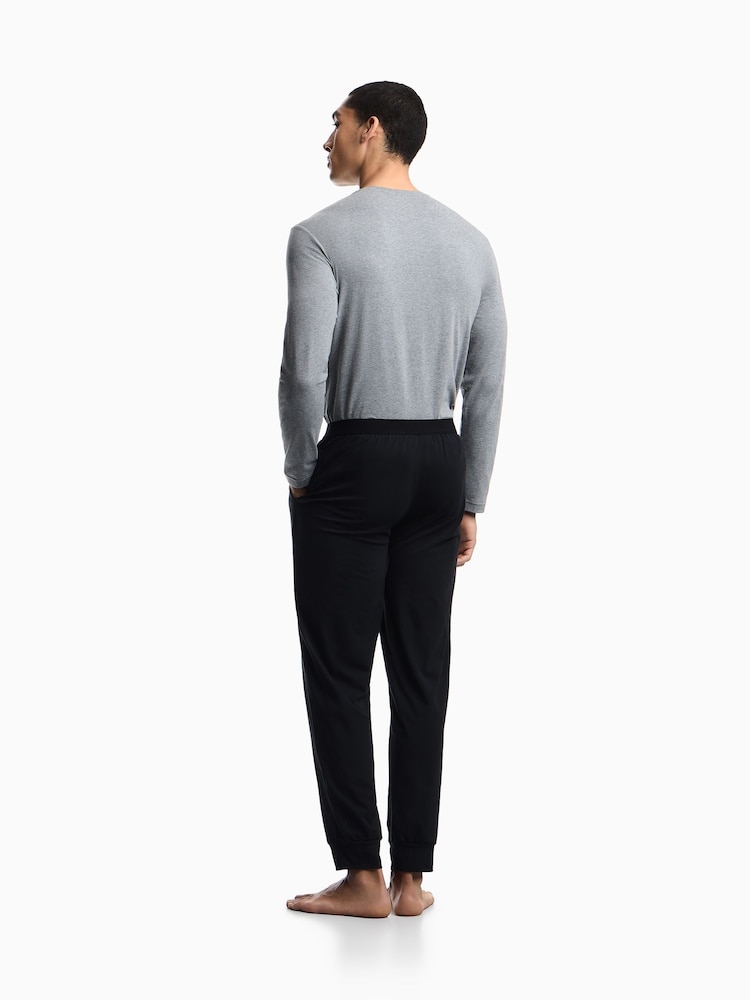 Emporio Armani Grey Endurance Pyjamas With Cuffs Set - Image 2 of 6 Emporio Armani Grey Endurance Pyjamas With Cuffs Set - Image 2 of 6