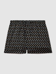 Reiss x McLaren F1 Team Black Multi McLaren F1 Silverstone Drawstring Shorts - Image 2 of 6
