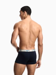 Emporio Armani Blue Bold Monogram Trunks 3 Pack - Image 3 of 4
