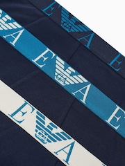 Emporio Armani Blue Bold Monogram Trunks 3 Pack - Image 4 of 4