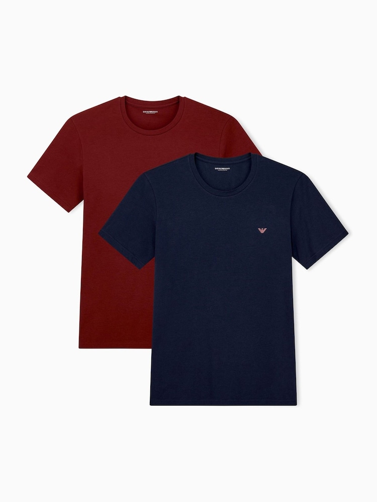 Emporio Armani Blue Endurance Crew Neck T-Shirts 2 Pack - Image 1 of 5