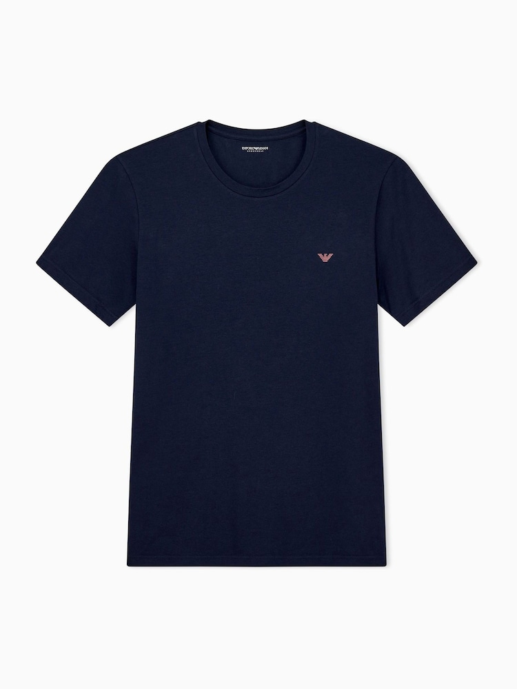 Emporio Armani Blue Endurance Crew Neck T-Shirts 2 Pack - Image 2 of 5