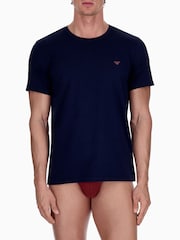 Emporio Armani Blue Endurance Crew Neck T-Shirts 2 Pack - Image 4 of 5