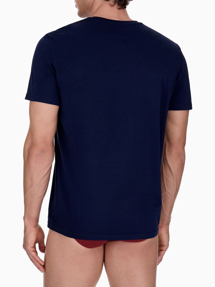 Emporio Armani Blue Endurance Crew Neck T-Shirts 2 Pack - Image 5 of 5