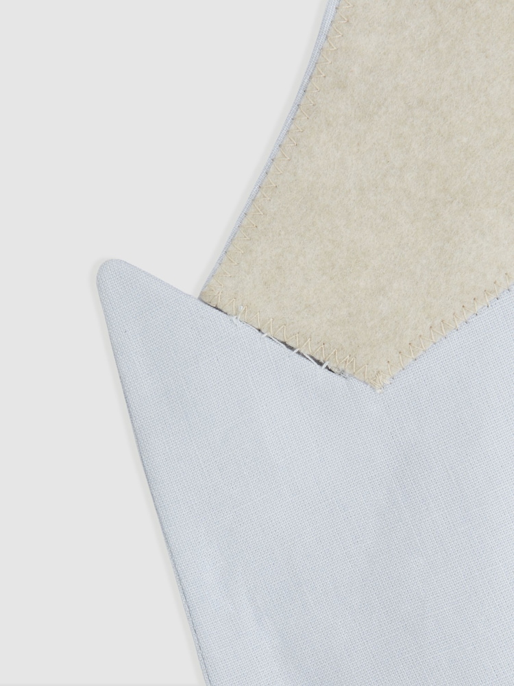 Reiss Soft Blue Kin Double Breasted 100% Linen Slim Fit Blazer - Image 7 of 7