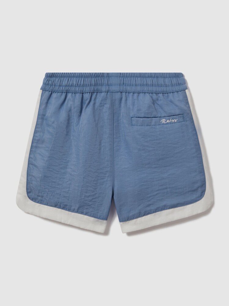 Reiss Sea Blue/Ecru Surf Junior Contrast Drawstring Swim Shorts - Image 2 of 3