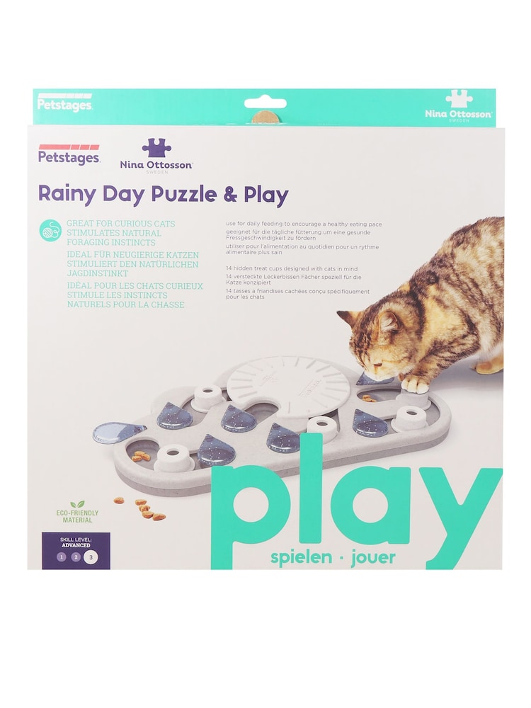 Rosewood Grey Nina Ottosson Puzzle Play Rainy Day Cat Toy Challenge - Image 1 of 4