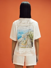 Reiss x McLaren F1 Team White Multi Monte Carlo Drawstring Shorts - Image 5 of 6