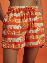 Reiss x McLaren F1 Team Papaya Multi Printed Cuban Collar Shirt - Image 1 of 5