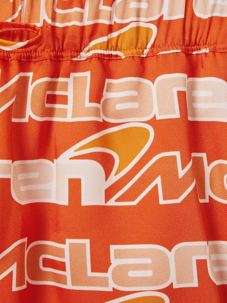 Reiss x McLaren F1 Team Papaya Multi Printed Cuban Collar Shirt - Image 5 of 5