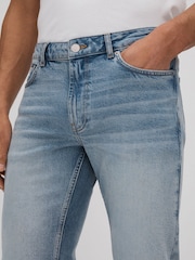 Reiss Light Blue Ordu Slim Fit Washed Jeans - Image 3 of 6