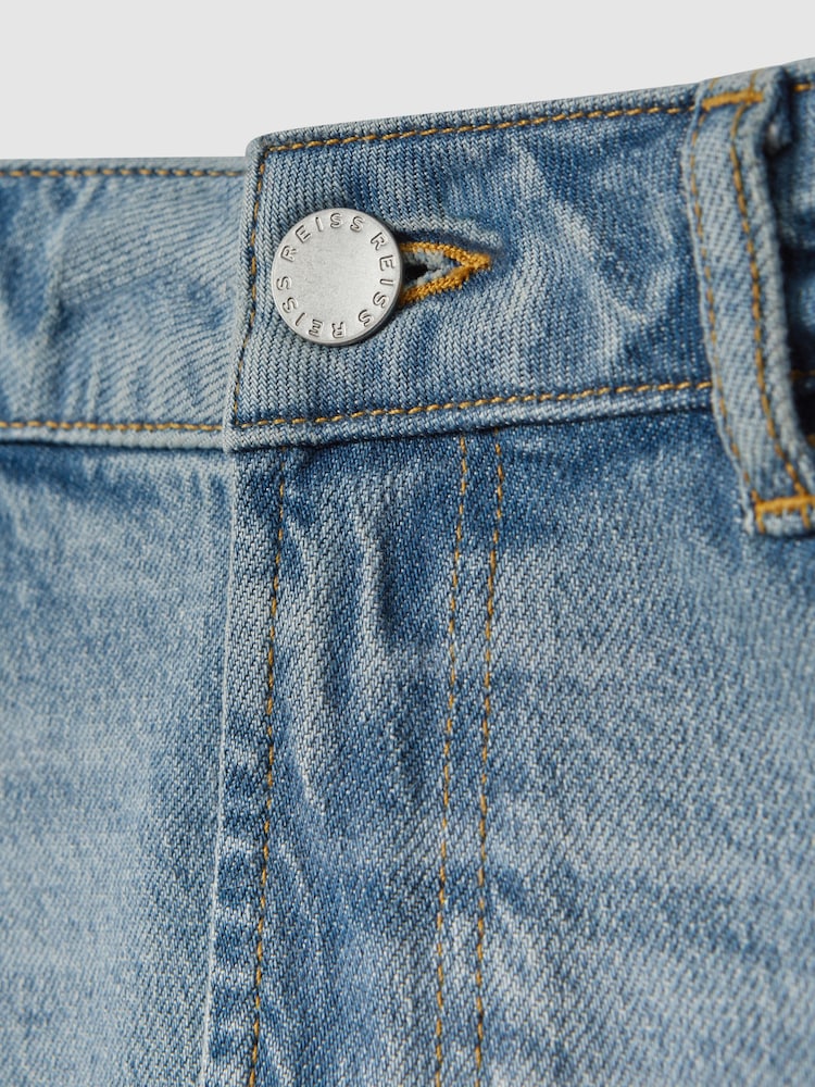 Reiss Light Blue Ordu Slim Fit Washed Jeans - Image 6 of 6