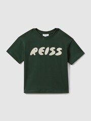 Reiss Hunting Green Sands Teen Crew Neck Motif T-Shirt - Image 2 of 4