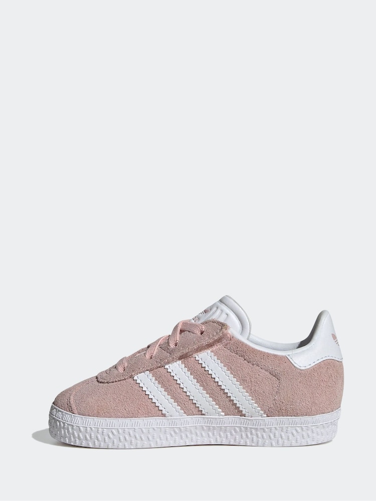 Roz - Pantofi sport cu elastic și închidere confortabilă Adidas Original Gazelle - Imaginea 2 din 10