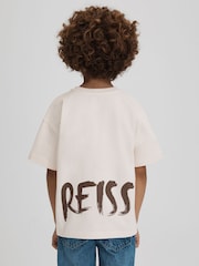 Reiss Ecru Abbott 13-14 yrs Cotton-Jersey Logo-Print T-shirt - Image 5 of 6