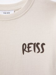 Reiss Ecru Abbott 13-14 yrs Cotton-Jersey Logo-Print T-shirt - Image 6 of 6