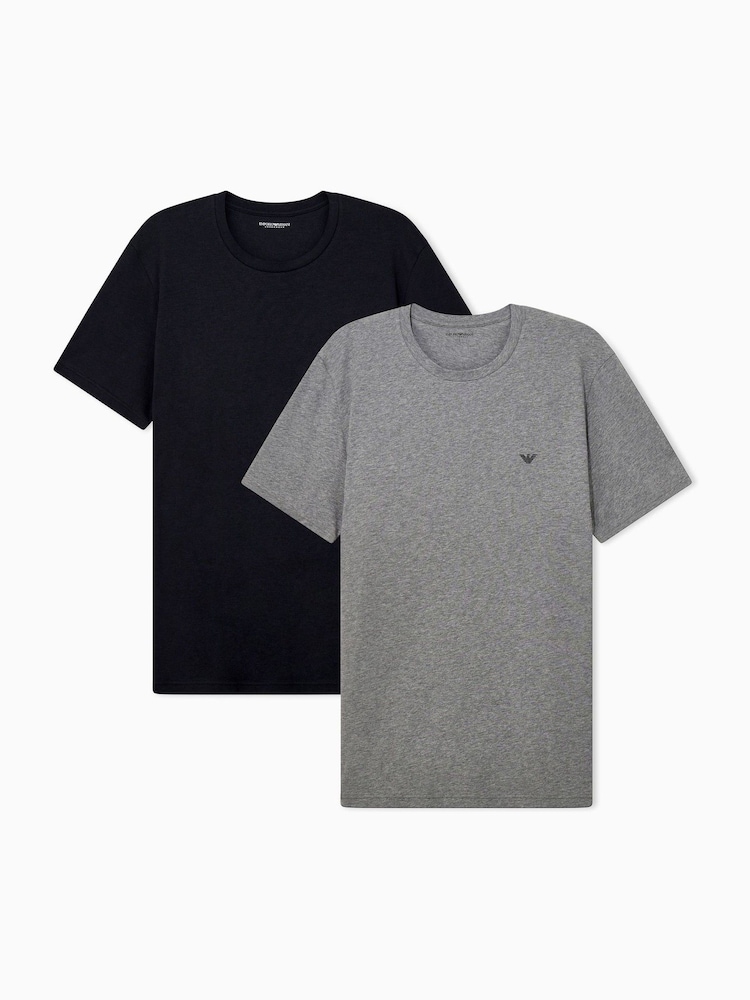 Emporio Armani Grey Endurance Crew Neck T-Shirts  2 Pack - Image 1 of 6