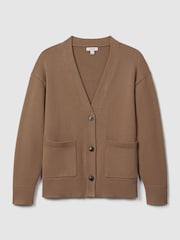 Reiss Mink Harper Chunky Knitted Cardigan - Image 2 of 6