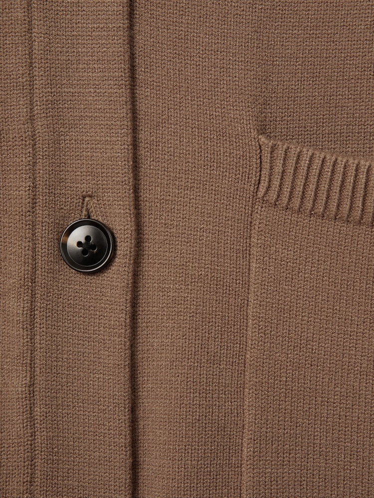Reiss Mink Harper Chunky Knitted Cardigan - Image 6 of 6