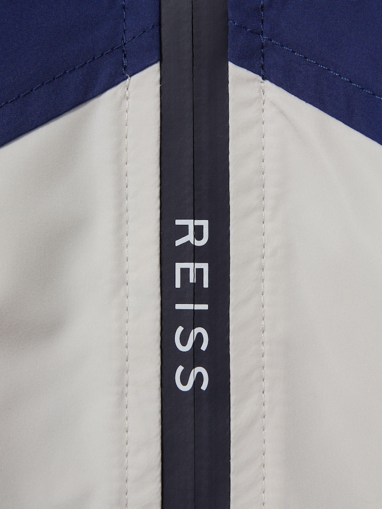 Reiss Stone/Blue/Tobacco Bates 13-14 yrs Colourblock Hooded Mac - Image 3 of 3