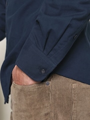 Bleu marine - Ajustement régulier - Chemise en flanelle brossée Charles Tyrwhitt - Image 3 sur 5