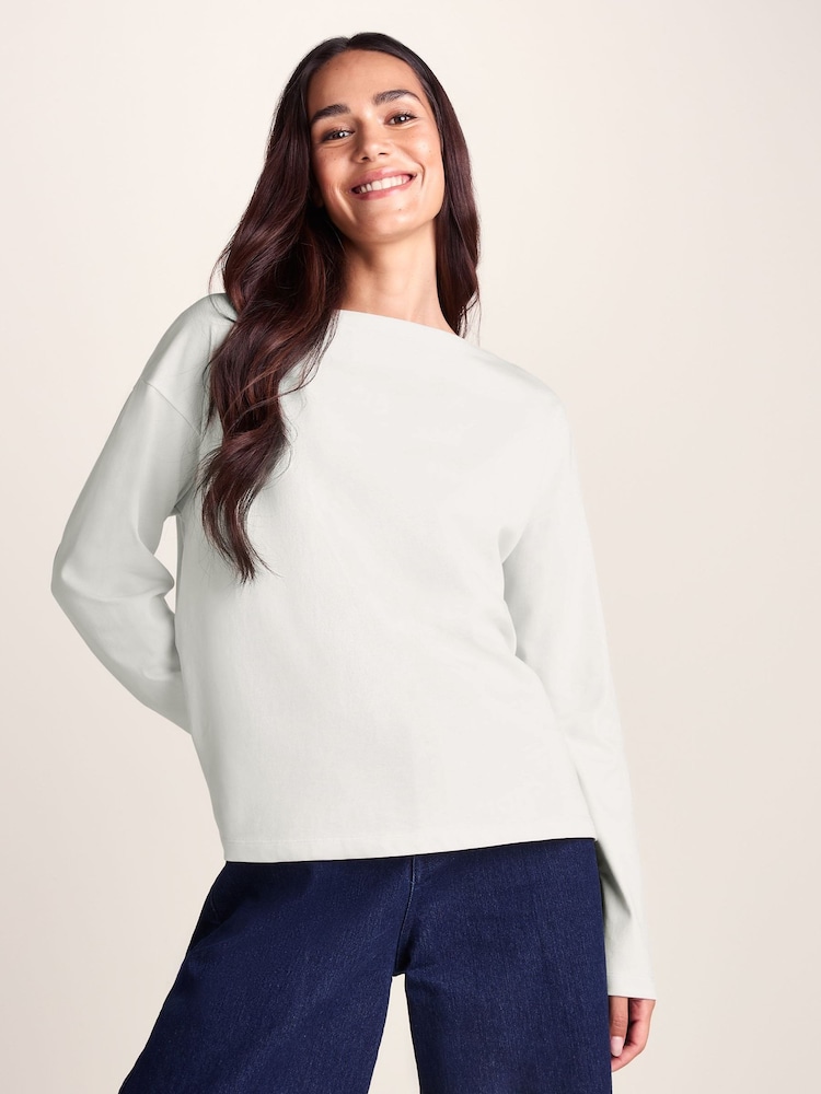 Tog 24 Cream Ivy Supersoft Cotton Boat Neck T-Shirt - Image 1 of 7 Tog 24 Cream Ivy Supersoft Cotton Boat Neck T-Shirt - Image 1 of 7