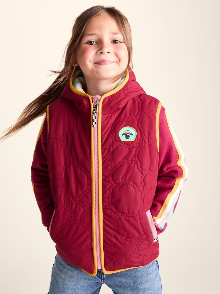 Tog 24 Red Ancon Shaun the Sheep Kids Insulated Quilted Gilet Microfleece Lining - Image 1 of 6