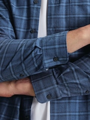 Zils - Charles Tyrwhitt dzintara krāsas liela izmēra rūtainais negludināmais tvīla pieguļošais krekls - Attēls 4 no 6