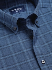 Zils - Charles Tyrwhitt dzintara krāsas liela izmēra rūtainais negludināmais tvīla pieguļošais krekls - Attēls 5 no 6