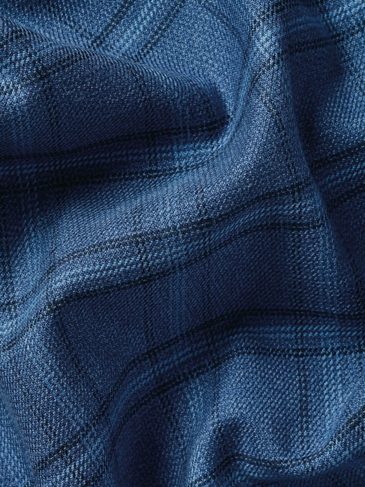 Zils - Charles Tyrwhitt dzintara krāsas liela izmēra rūtainais negludināmais tvīla pieguļošais krekls - Attēls 6 no 6
