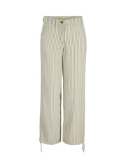 JJXX Green Stripe Linen Trousers - Image 6 of 7