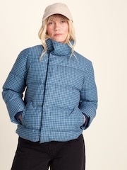 Tog 24 Blue Radcliffe Gingham Check Insulated Padded Jacket - Image 2 of 8