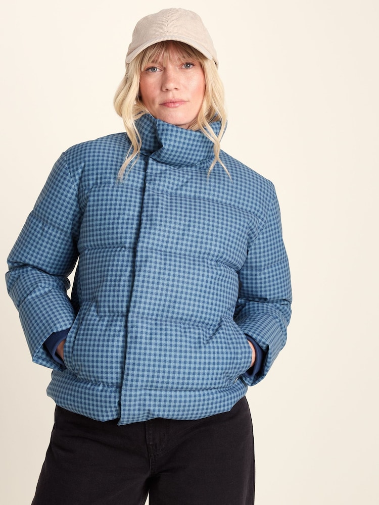 Tog 24 Blue Radcliffe Gingham Check Insulated Padded Jacket - Image 2 of 8