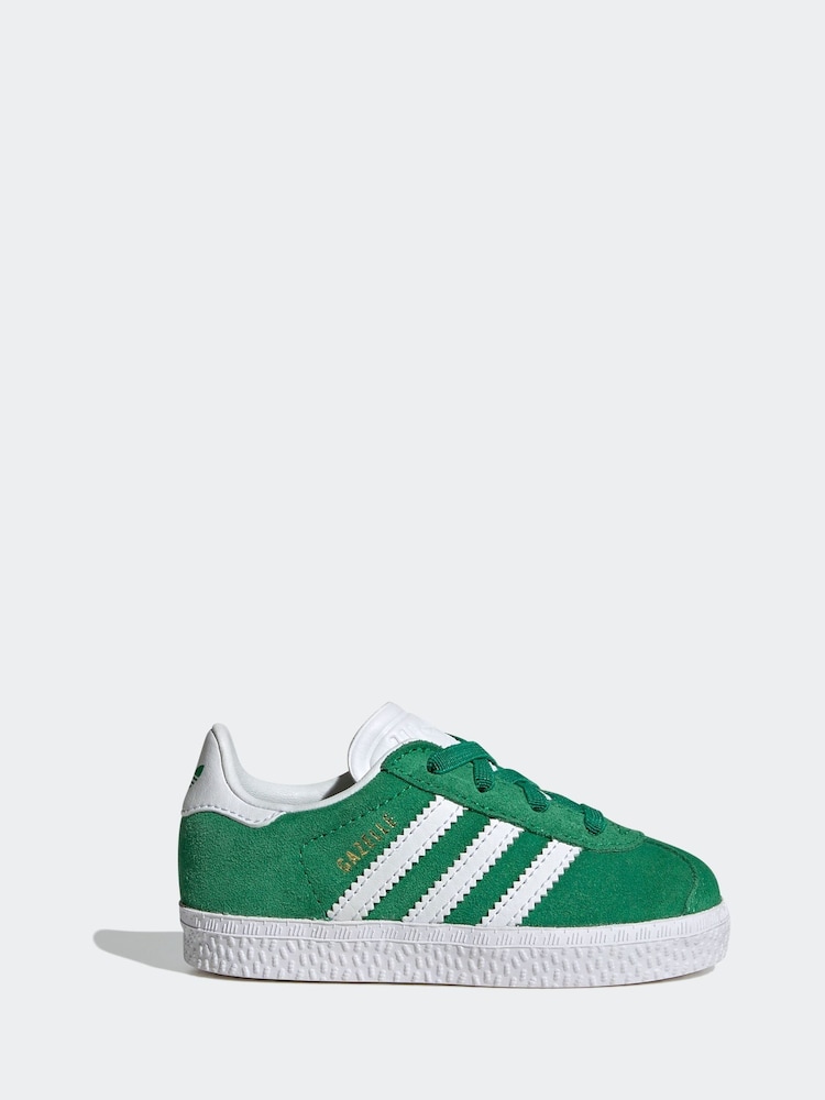 adidas Originals Green Gazelle Comfort Closure Elastic Trainers - Image 1 of 9