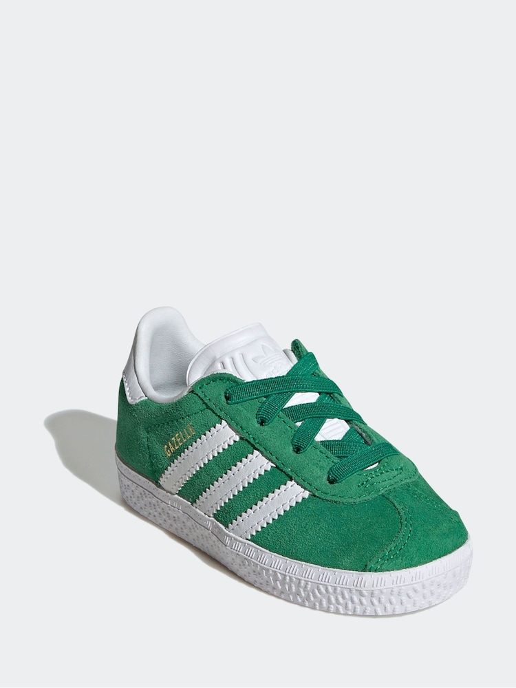 Зелений - adidas originals Gazelle Comfort Closure Elastic Trainers - Image 3 of 9