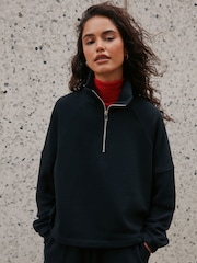 Black Quarter Zip Sweatshirt - Image 1 of 8