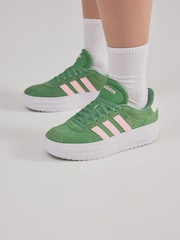 adidas Green/Pink VL Court Bold Trainers - Image 1 of 13