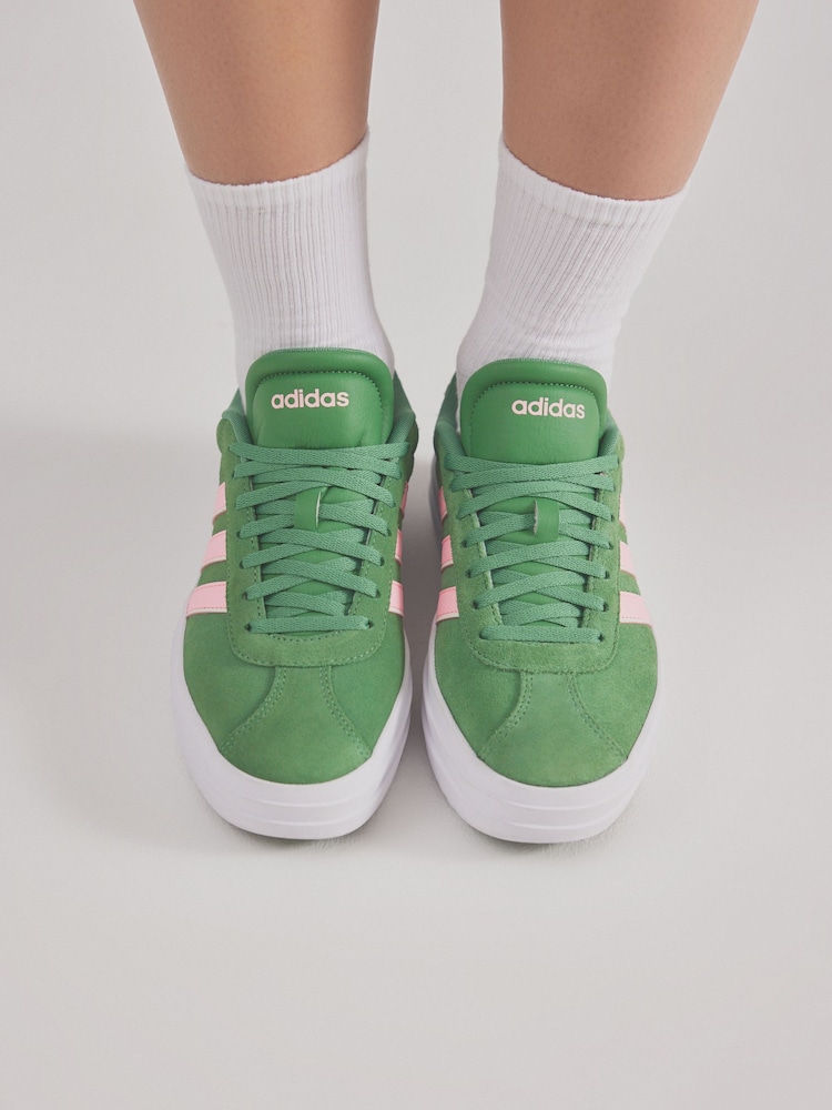 adidas Green/Pink VL Court Bold Trainers - Image 11 of 13