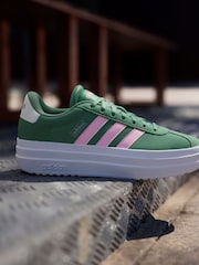 adidas Green/Pink VL Court Bold Trainers - Image 3 of 13