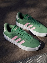 adidas Green/Pink VL Court Bold Trainers - Image 5 of 13