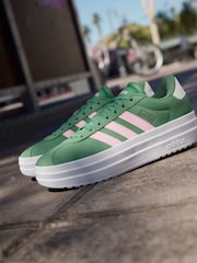 adidas Green/Pink VL Court Bold Trainers - Image 8 of 13