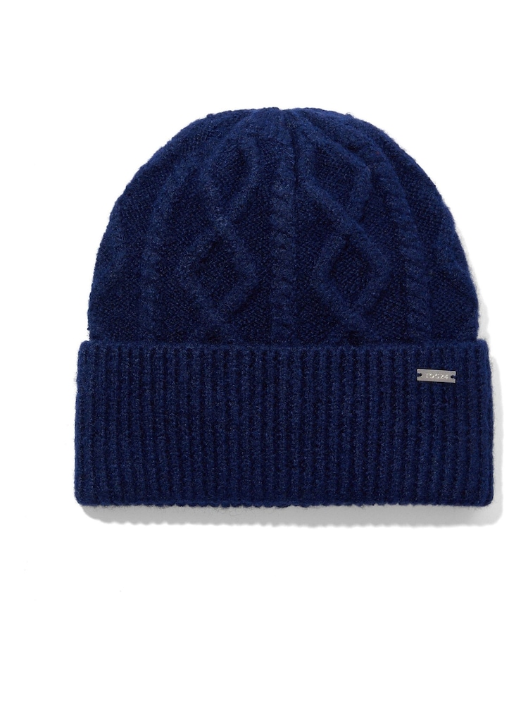 Azul - Tog 24 Janice Supersoft Cable Knit Beanie - Imagen 4 de 4 Azul - Tog 24 Janice Supersoft Cable Knit Beanie - Imagen 4 de 4