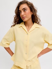 JJXX Yellow Waffle Co-Ord Set in Sunlight Yellow - Image 1 of 3