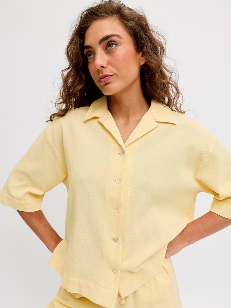 JJXX Yellow Waffle Co-Ord Set in Sunlight Yellow - Image 1 of 3 JJXX Yellow Waffle Co-Ord Set in Sunlight Yellow - Image 1 of 3