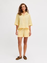 JJXX Yellow Waffle Co-Ord Set in Sunlight Yellow - Image 3 of 3